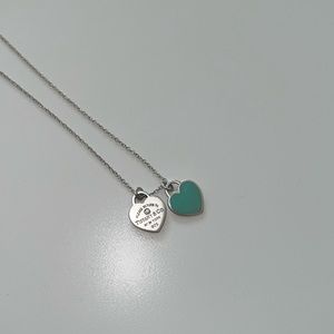 Genuine Tiffany Pave Diamond Heart Pendant Necklace